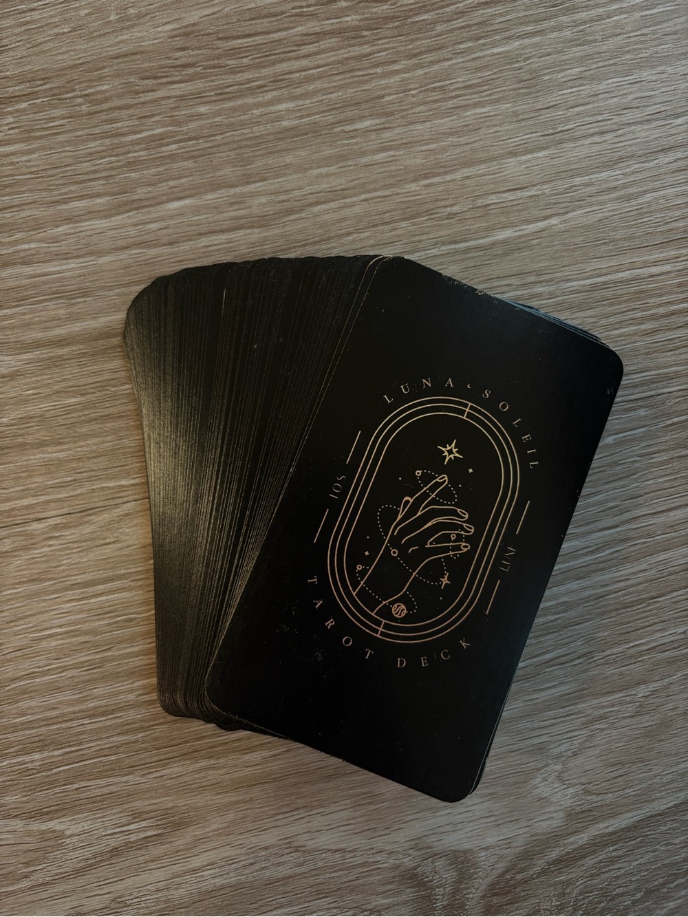 Luna + Soleil Black Tarot Deck - Gold Illustration